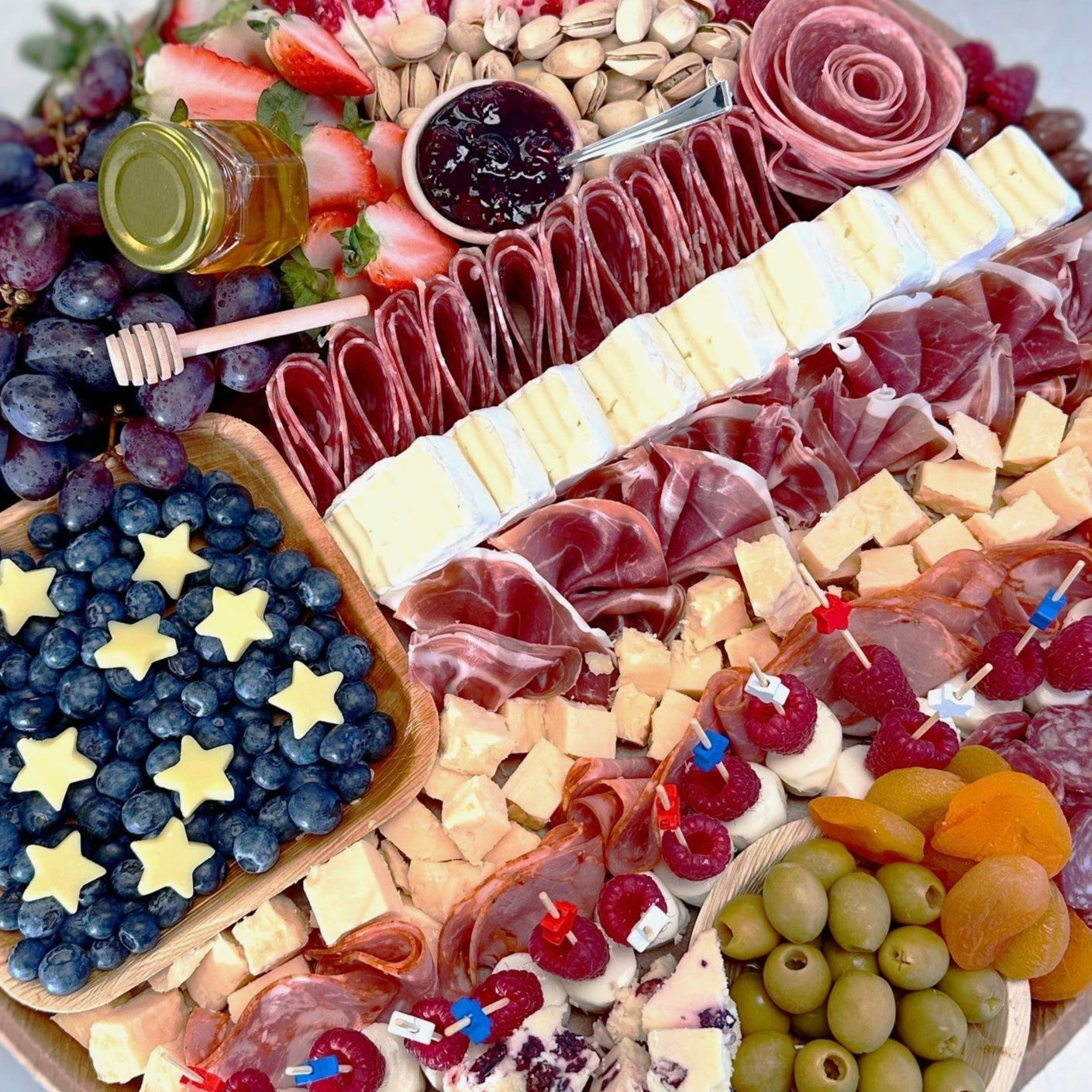 charcuterie with red white and blue theme
