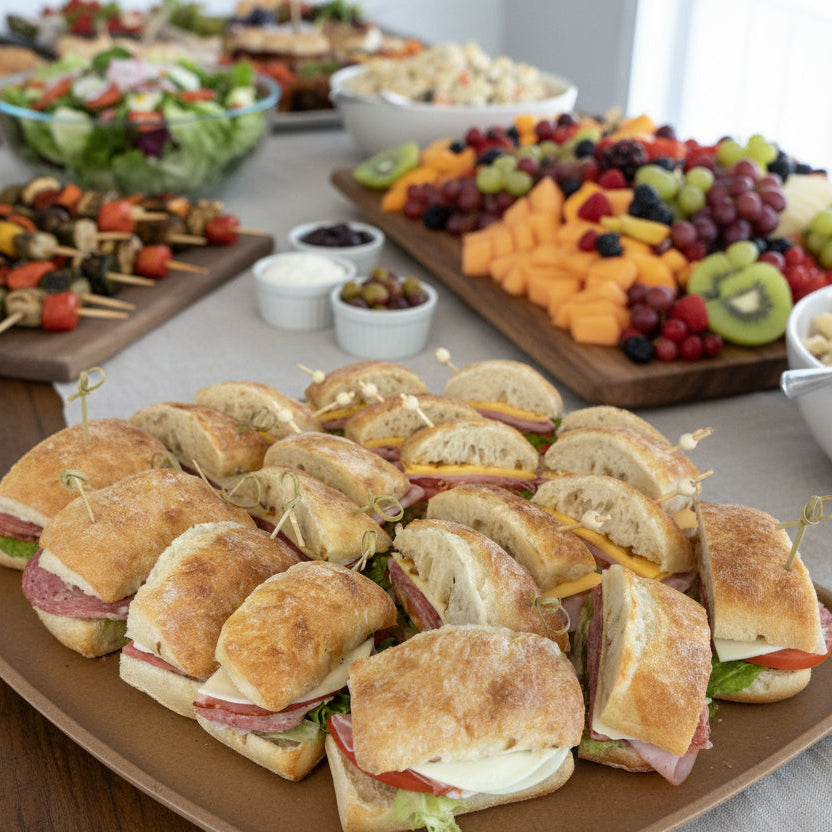 Platter of mini sandwiches 