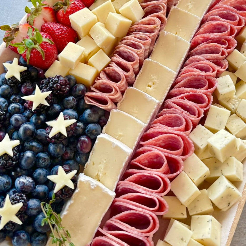 charcuterie themed as usa flag
